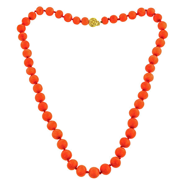 Antique Coral Bead Necklace