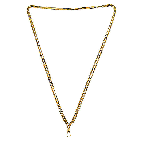 Antique Flat Curb Link Chain Necklace