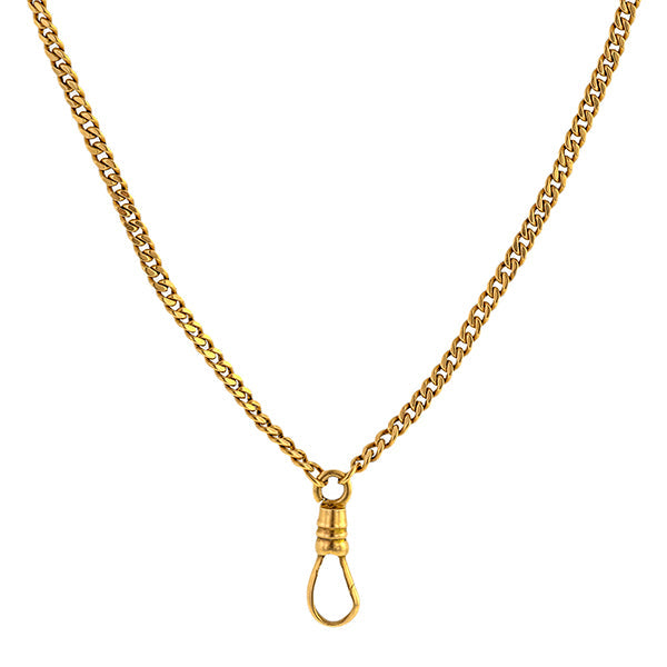 Antique Flat Curb Link Chain Necklace
