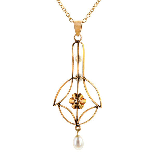 Antique Diamond & Seed Pearl Pendant