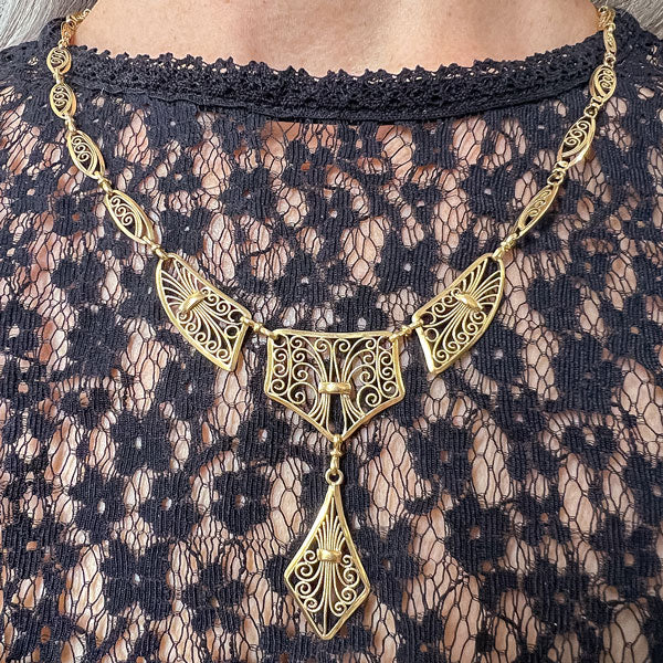 Antique French Filigree Necklace