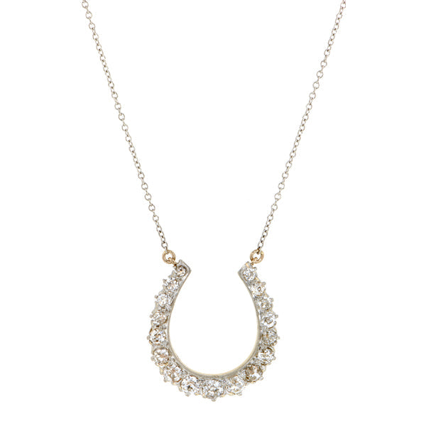 Antique Diamond Horseshoe Necklace