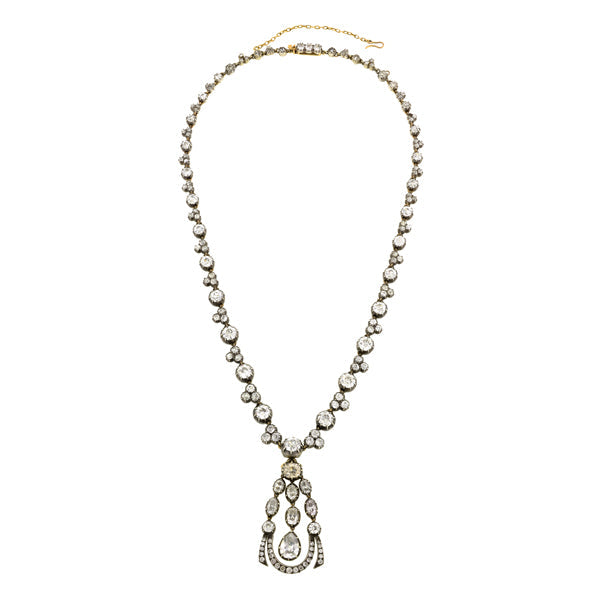 Antique Diamond Riviere/ Pendant Necklace