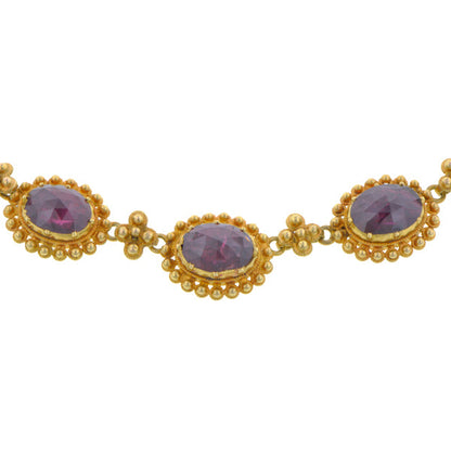 Antique Garnet Link Necklace