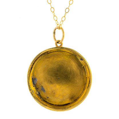 Antique Enamel Pansy Pendant