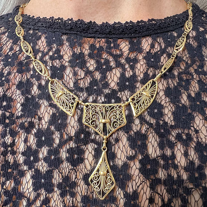 Antique French Filigree Necklace
