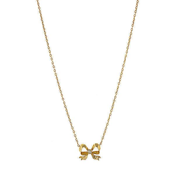 Antique Diamond Bow Necklace