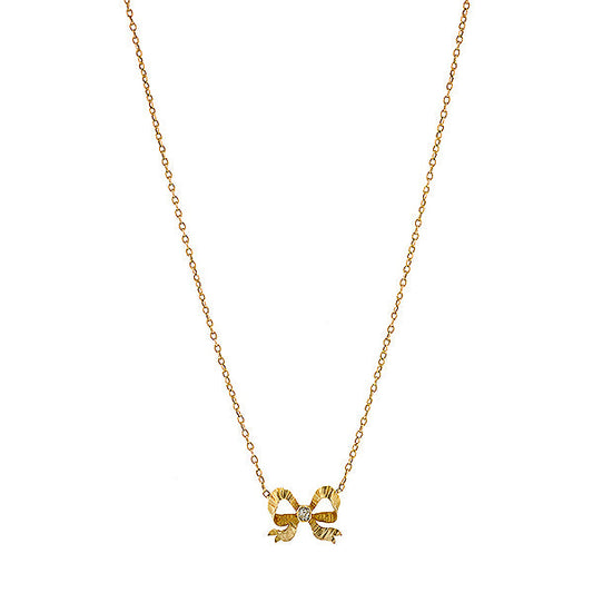 Antique Diamond Bow Necklace