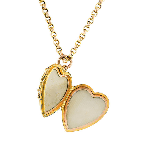 Antique Heart Locket & Chain