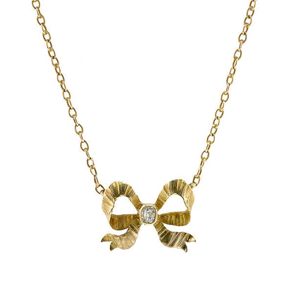 Antique Diamond Bow Necklace