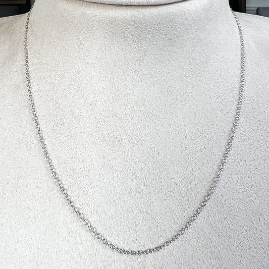 14k White Gold Thin Cable Chain