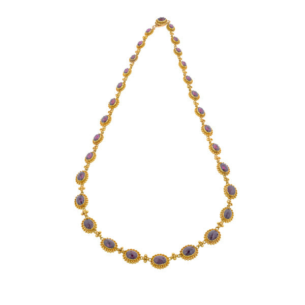 Antique Garnet Link Necklace