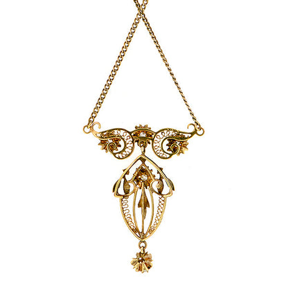 Antique Diamond Lavalier Necklace